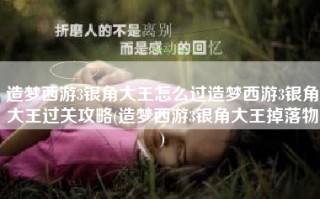 造梦西游3银角大王怎么过造梦西游3银角大王过关攻略(造梦西游3银角大王掉落物)