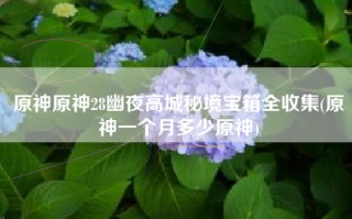 原神原神28幽夜高城秘境宝箱全收集(原神一个月多少原神)