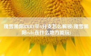 瑰雪黑阳RWBY平A分支怎么解锁(瑰雪黑阳rwby在什么地方能玩)