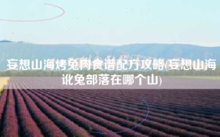 妄想山海烤兔肉食谱配方攻略(妄想山海讹兔部落在哪个山)