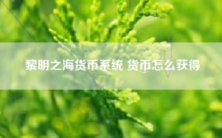 黎明之海货币系统 货币怎么获得