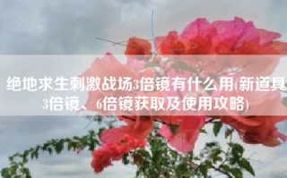 绝地求生刺激战场3倍镜有什么用(新道具3倍镜、6倍镜获取及使用攻略)