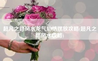 超凡之路风水龙气胎结摆放攻略(超凡之路风水攻略)