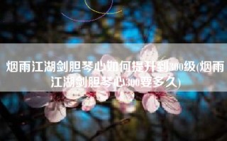 烟雨江湖剑胆琴心如何提升到300级(烟雨江湖剑胆琴心300要多久)