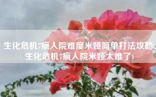 生化危机7疯人院难度米娅简单打法攻略(生化危机7疯人院米娅太难了)