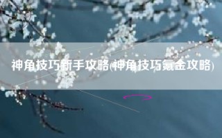 神角技巧新手攻略(神角技巧氪金攻略)