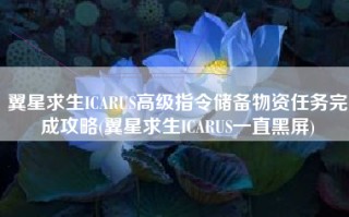 翼星求生ICARUS高级指令储备物资任务完成攻略(翼星求生ICARUS一直黑屏)