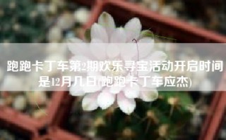 跑跑卡丁车第2期欢乐寻宝活动开启时间是12月几日(跑跑卡丁车应杰)