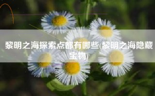 黎明之海探索点都有哪些(黎明之海隐藏宝物)