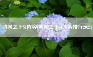 鸿图之下S1阵容(鸿图之下s1阵容排行2021)