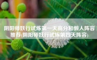 阴阳师妖行试炼第一天高分和懒人阵容推荐(阴阳师妖行试炼第四天阵容)