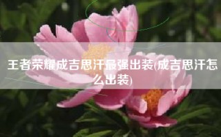 王者荣耀成吉思汗最强出装(成吉思汗怎么出装)