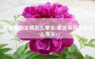 重返帝国坐骑怎么乘坐(重返帝国坐骑怎么发光)