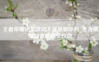 王者荣耀铭文改动不容易删除吗_王者荣耀新赛季铭文改动
