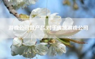 游戏公司做产品,对于传统游戏公司