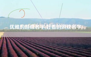 优雅的游戏名字(好看的游戏名字)