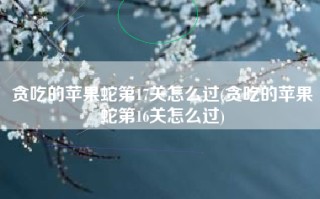 贪吃的苹果蛇第17关怎么过(贪吃的苹果蛇第16关怎么过)