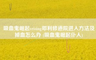 吸血鬼崛起vrising邓利修道院进入方法及掉血怎么办 (吸血鬼崛起仆人)