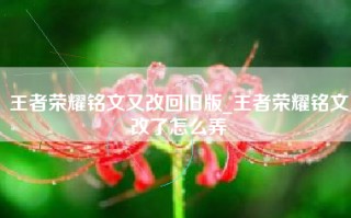 王者荣耀铭文又改回旧版_王者荣耀铭文改了怎么弄