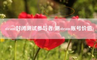 steam封闭测试参与者(测steam账号价值)