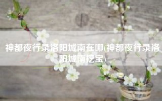 神都夜行录洛阳城南在哪(神都夜行录洛阳城南挖宝)