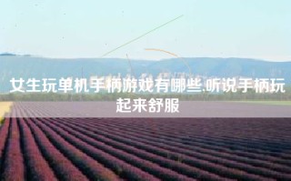 女生玩单机手柄游戏有哪些,听说手柄玩起来舒服
