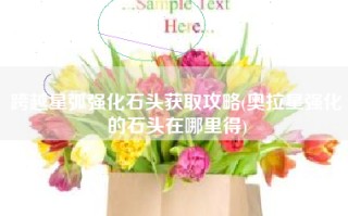 跨越星弧强化石头获取攻略(奥拉星强化的石头在哪里得)