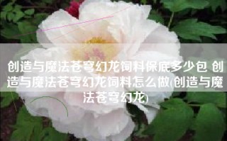 创造与魔法苍穹幻龙饲料保底多少包 创造与魔法苍穹幻龙饲料怎么做(创造与魔法苍穹幻龙)