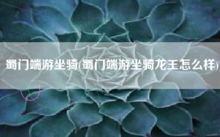 蜀门端游坐骑(蜀门端游坐骑龙王怎么样)