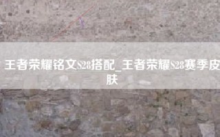 王者荣耀铭文S28搭配_王者荣耀S28赛季皮肤