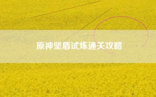 原神坚盾试炼通关攻略