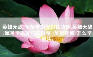 英雄无敌7军备学搭配打法攻略,英雄无敌7军备学搭配打法分享-(英雄无敌3怎么学魔法)