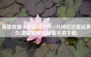 英雄联盟手游强制下线15分钟后还能玩多久(英雄联盟国际服手游下载)