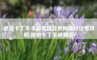 跑跑卡丁车手游黑妞处查询挑战任务攻略(跑跑卡丁车破解版)