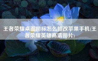 王者荣耀桌面图标怎么修改苹果手机(王者荣耀英雄高清图片)