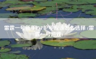 雷霆一号新手PVP护甲应该怎么选择 (雷霆一号游戏)
