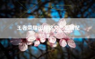 王者荣耀闵月铭文怎么搭配