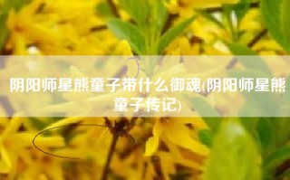 阴阳师星熊童子带什么御魂(阴阳师星熊童子传记)