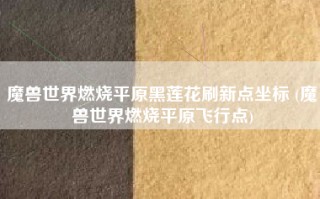 魔兽世界燃烧平原黑莲花刷新点坐标 (魔兽世界燃烧平原飞行点)