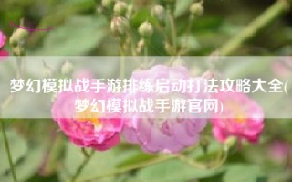 梦幻模拟战手游排练启动打法攻略大全(梦幻模拟战手游官网)