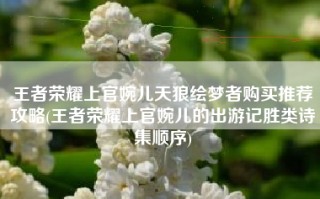 王者荣耀上官婉儿天狼绘梦者购买推荐攻略(王者荣耀上官婉儿的出游记胜类诗集顺序)