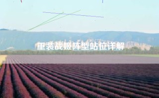 重装战姬阵型站位详解