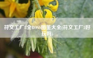 符文工厂5全BOSS图鉴大全(符文工厂5好玩吗)