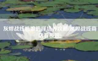 灰烬战线机娘选择培养攻略(灰烬战线商店看板娘)