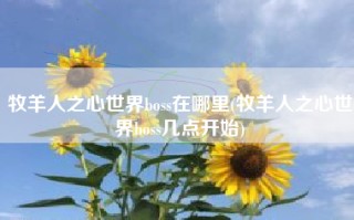 牧羊人之心世界boss在哪里(牧羊人之心世界boss几点开始)