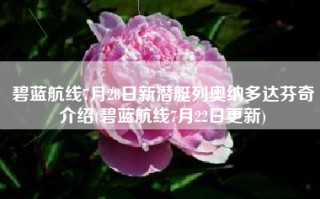 碧蓝航线7月28日新潜艇列奥纳多达芬奇介绍(碧蓝航线7月22日更新)