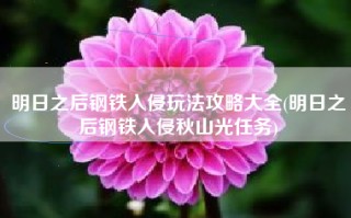 明日之后钢铁入侵玩法攻略大全(明日之后钢铁入侵秋山光任务)