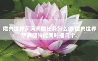 魔兽世界萨满图腾任务怎么做(魔兽世界萨满图腾能同时插几个-)