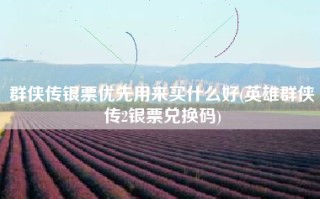 群侠传银票优先用来买什么好(英雄群侠传2银票兑换码)