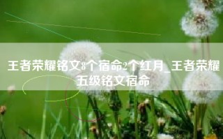 王者荣耀铭文8个宿命2个红月_王者荣耀五级铭文宿命